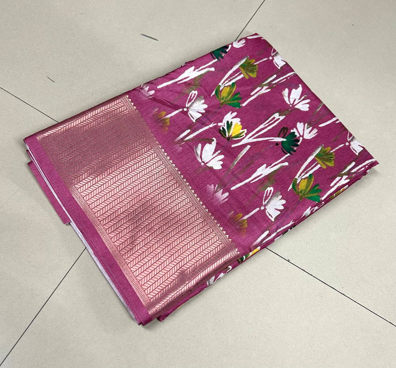 DN Flower2 Dola Cotton Silk Printed Sarees Catalog